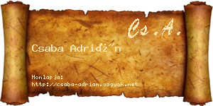 Csaba Adrián névjegykártya